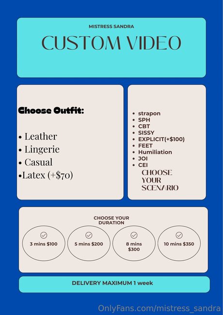 Mistress Sandra erotic pornstar archive
