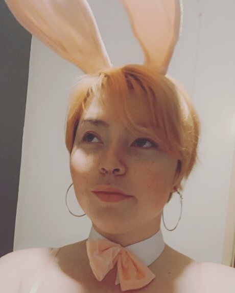 Pink chubby Bunny model hot image